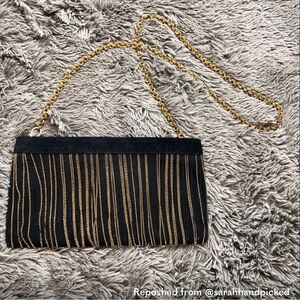 CC Skye Rich Hippie Suede Crossbody Chain Clutch